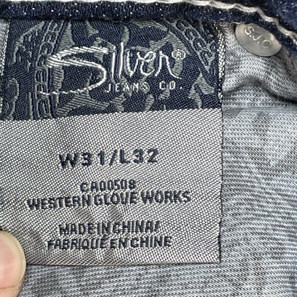 Silver Jeans Womens Size 31 Blue Bootcut Mid Rise Embroidered Denim Jeans 31x30 - Picture 11 of 13